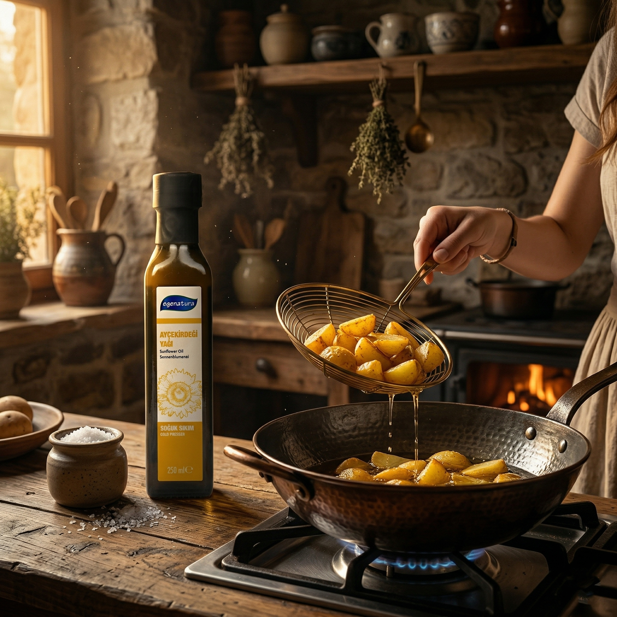 GÜNEBAKAN Ay Çekirdeği Yağı 250 ML Cam Şişe Soğuk Sıkım