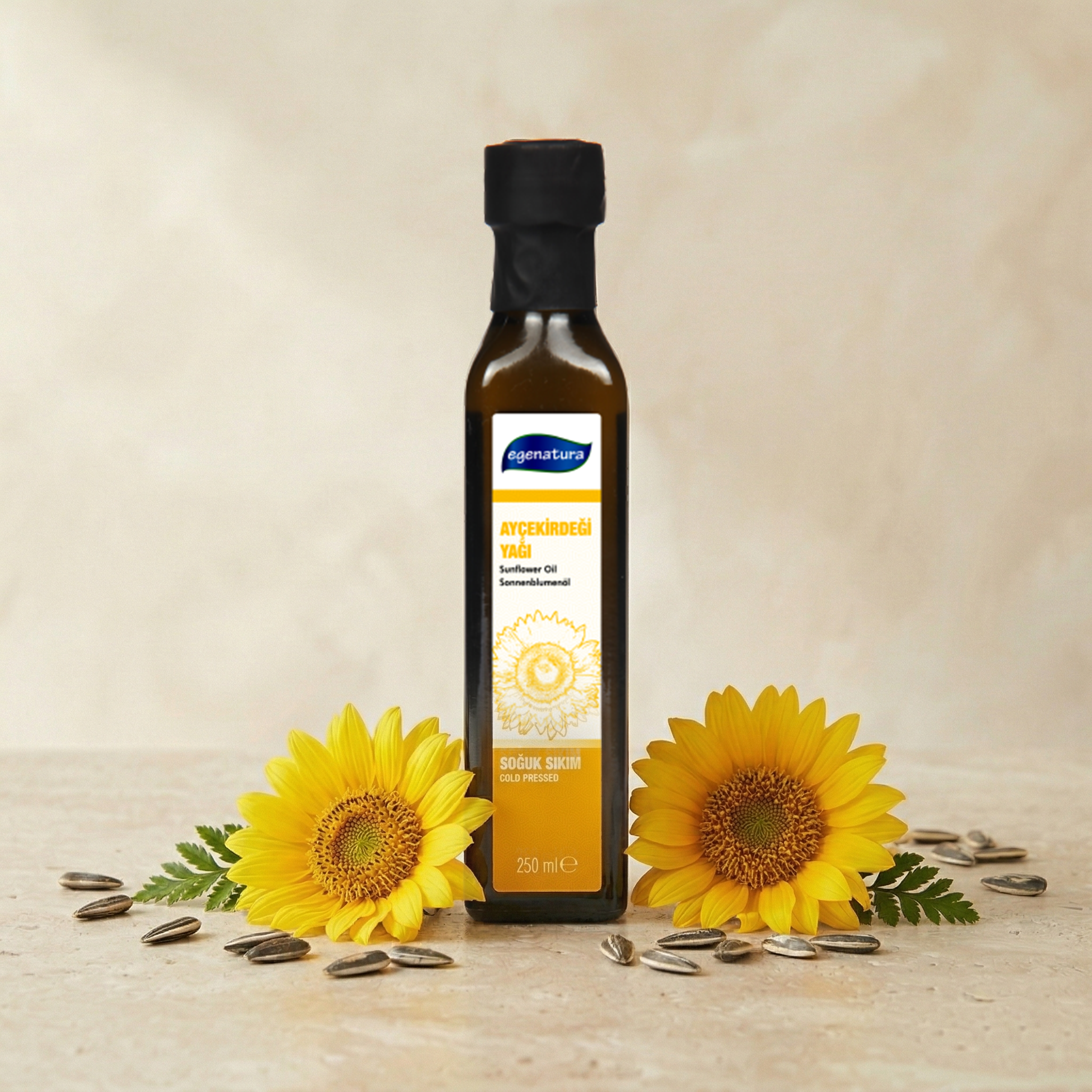 GÜNEBAKAN Ay Çekirdeği Yağı 250 ML Cam Şişe Soğuk Sıkım