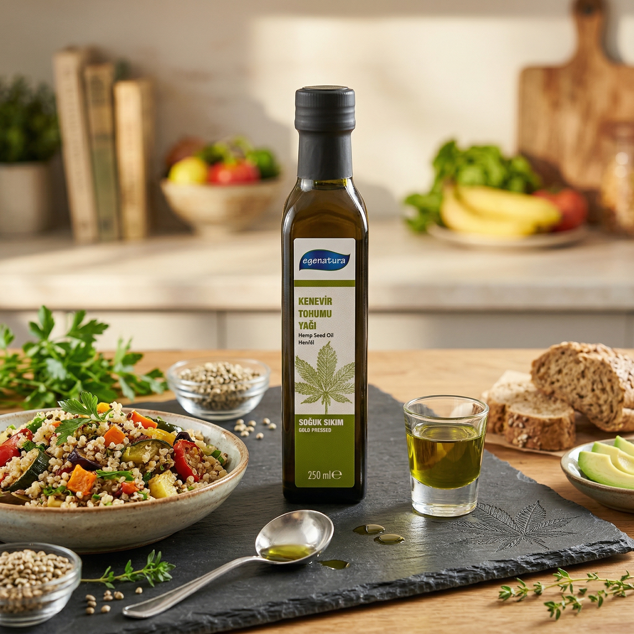 HAYAT DÖNGÜSÜ Kenevir Tohumu Yağı 250 ML Cam Şişe  Soğuk Press
