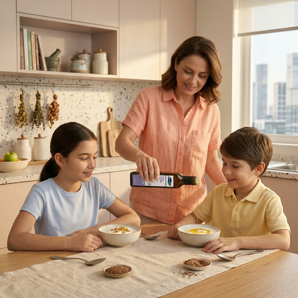 DENGELİ BÜNYE Keten Tohumu Yağı 250 ml Cam Şişe Soğuk Sıkım