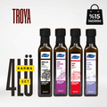Troya: Çörekotu + Üzüm Çek.+ Aspir +Keten Yağı 4 x 250 ML Cam Şişe Soğuk Sıkım